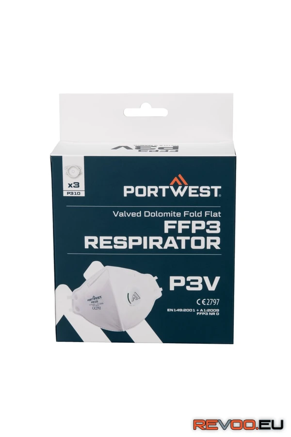 FFP3 NR D szelepes pormaszk (3 db) Portwest P310 1.