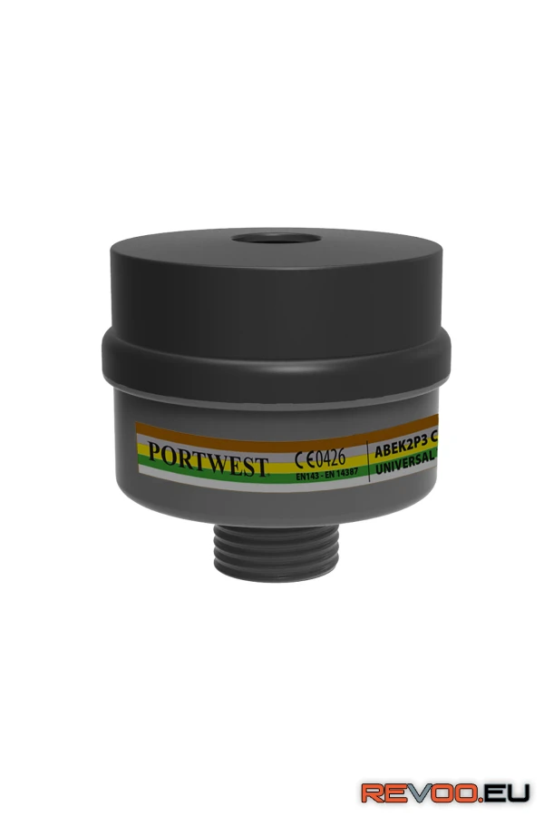 ABEK2 P3 kombinált szűrőbetét univerzális csatlakozással Portwest P976 2.