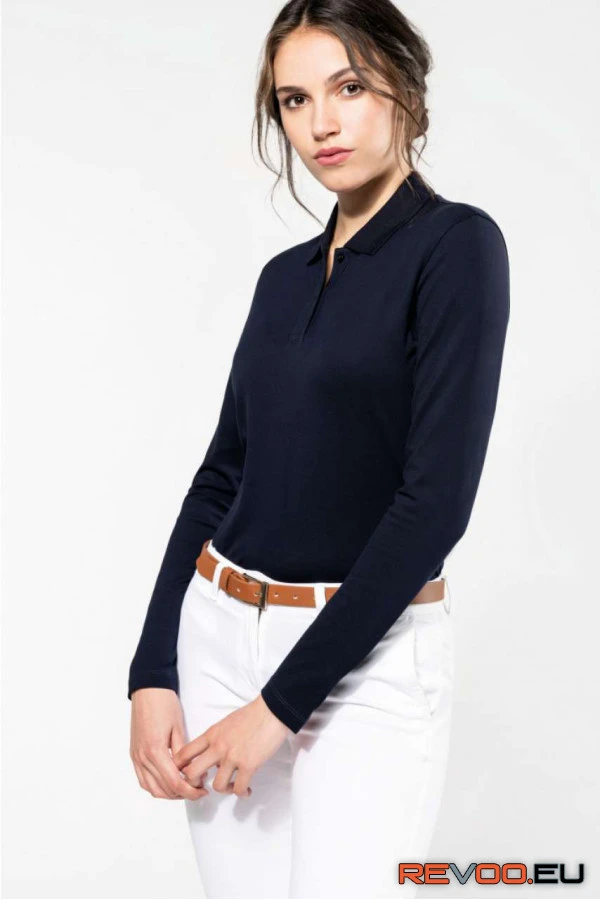 Női hosszú ujjú galléros póló   Kariban Premium PK203 3.