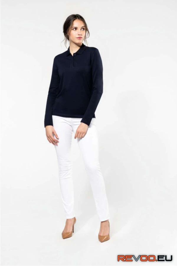 Női hosszú ujjú galléros póló   Kariban Premium PK203 7.