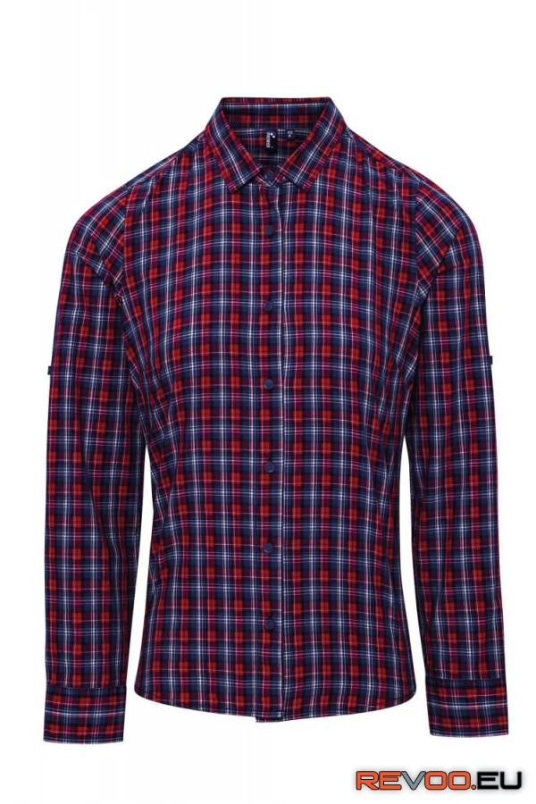 Sidehill check női hosszú ujjú pamut ing Premier PR356 1.