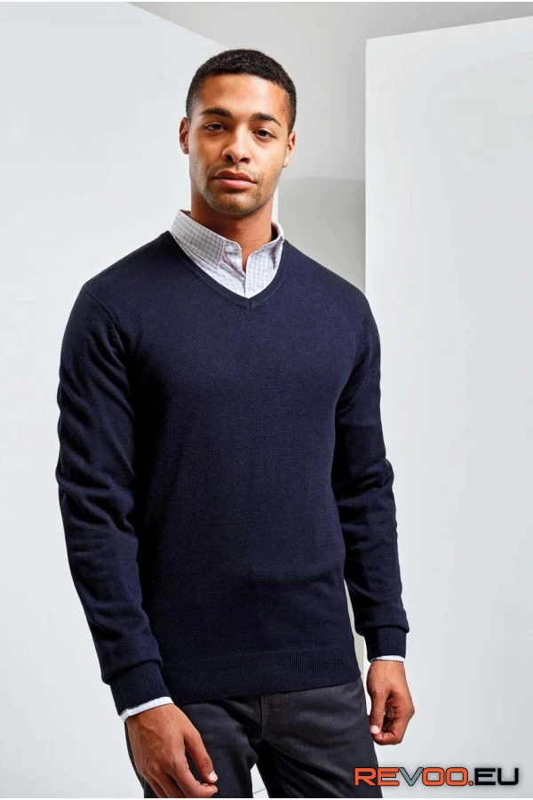 Essential akril férfi V-nyakú pulóver Premier PR400 1.