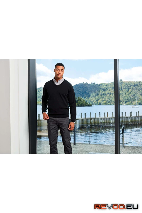 Kötött V-nyakú pulóver Premier PR694 2.