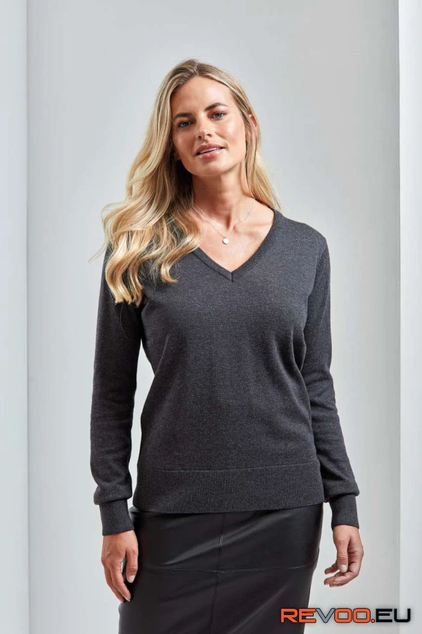 V-nyakú kötött pulóver Premier PR696 1.