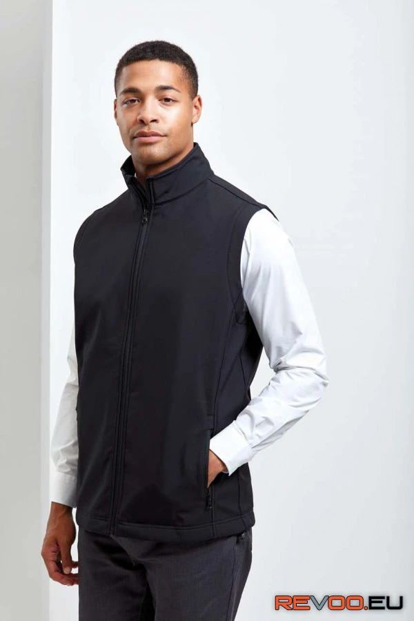 Szélálló nyomtatható és újrahasznosított softshell férfi mellény Premier PR814 2.