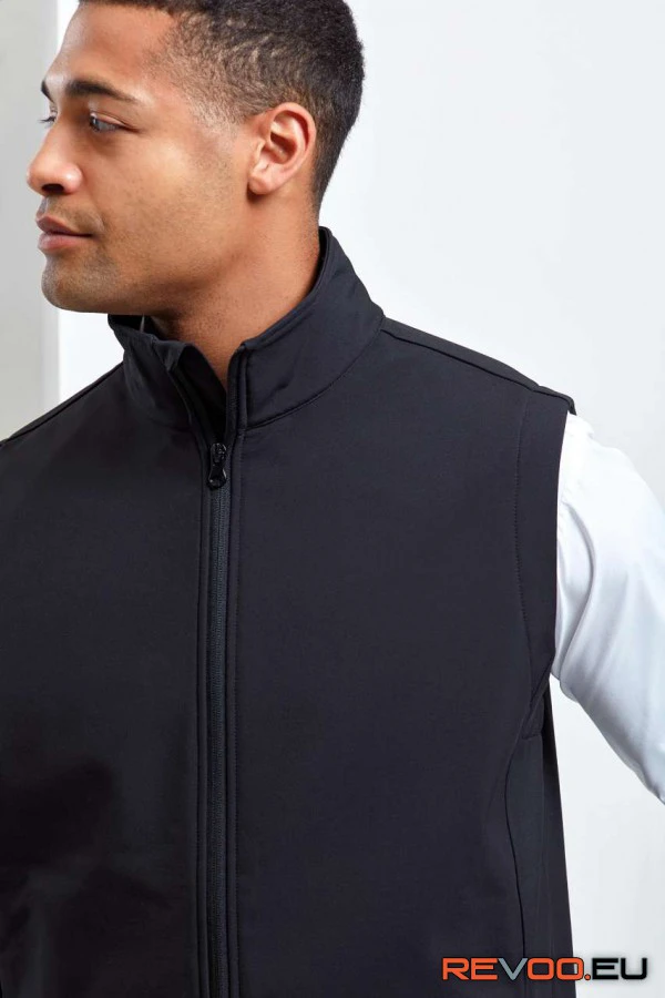 Szélálló nyomtatható és újrahasznosított softshell férfi mellény Premier PR814 3.