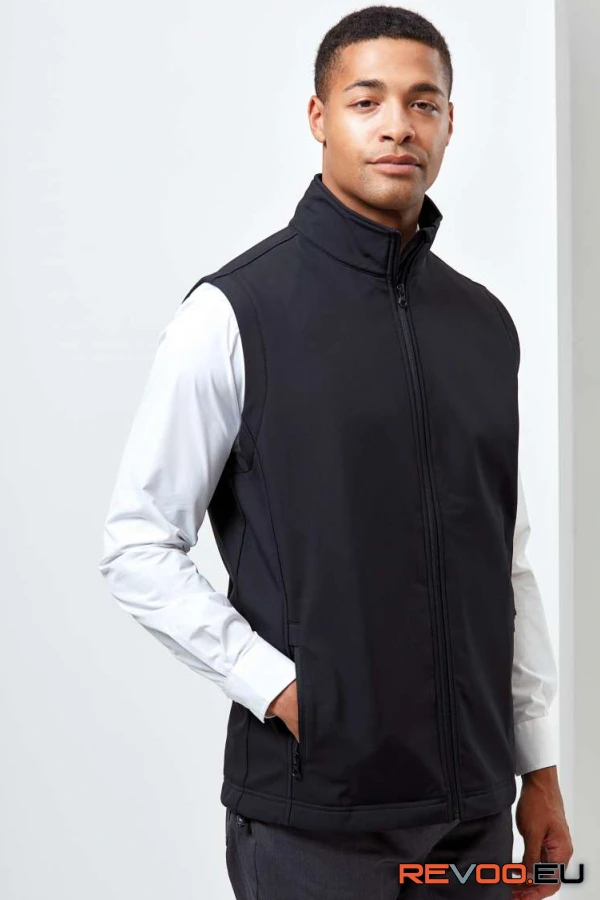 Szélálló nyomtatható és újrahasznosított softshell férfi mellény Premier PR814 1.