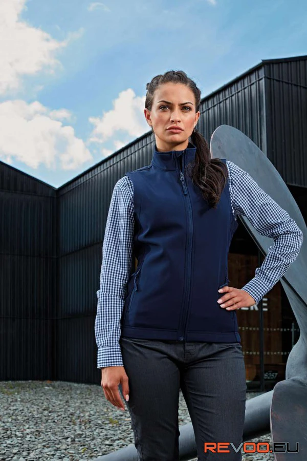 Női szélálló nyomtatható és újrahasznosított softshell mellény   Premier PR816 2.