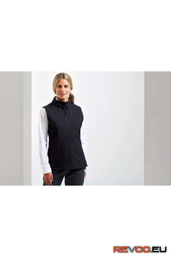 Női szélálló nyomtatható és újrahasznosított softshell mellény   Premier PR816 3.