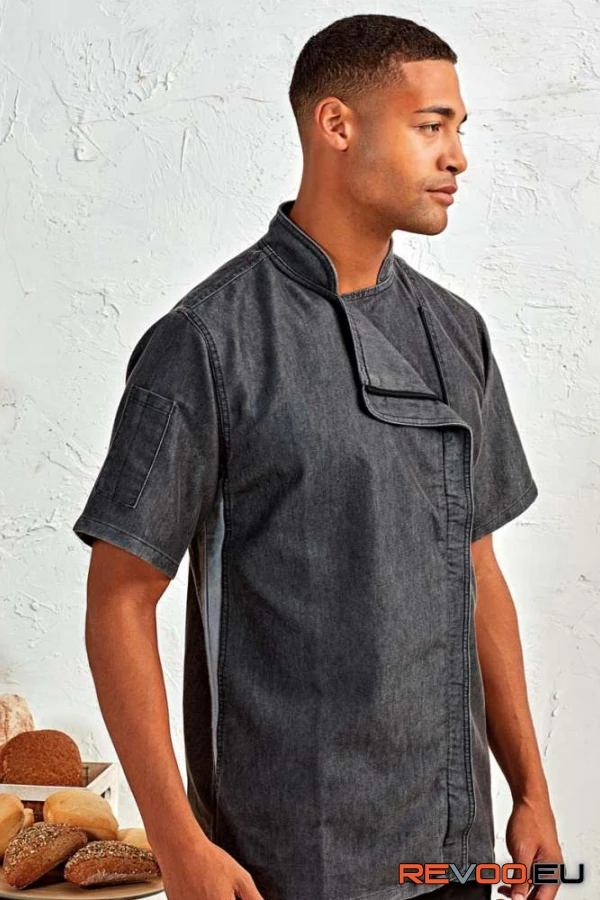 Rövid ujjú cipzáras szakácskabát   Premier PR906 1.