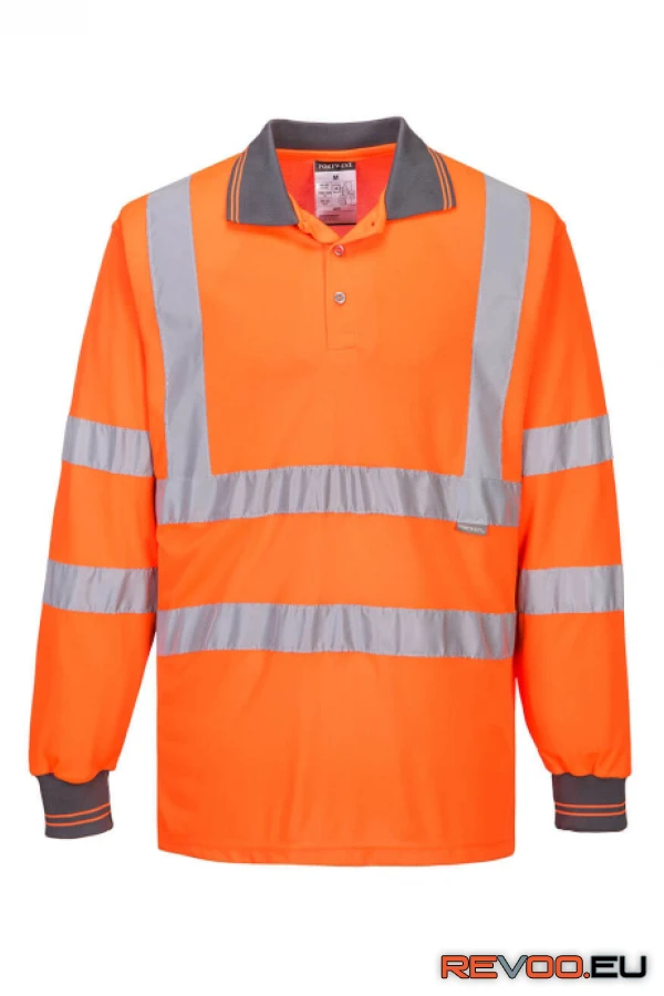 Hi-Vis hosszú ujjú galléros póló   Portwest S277 1.