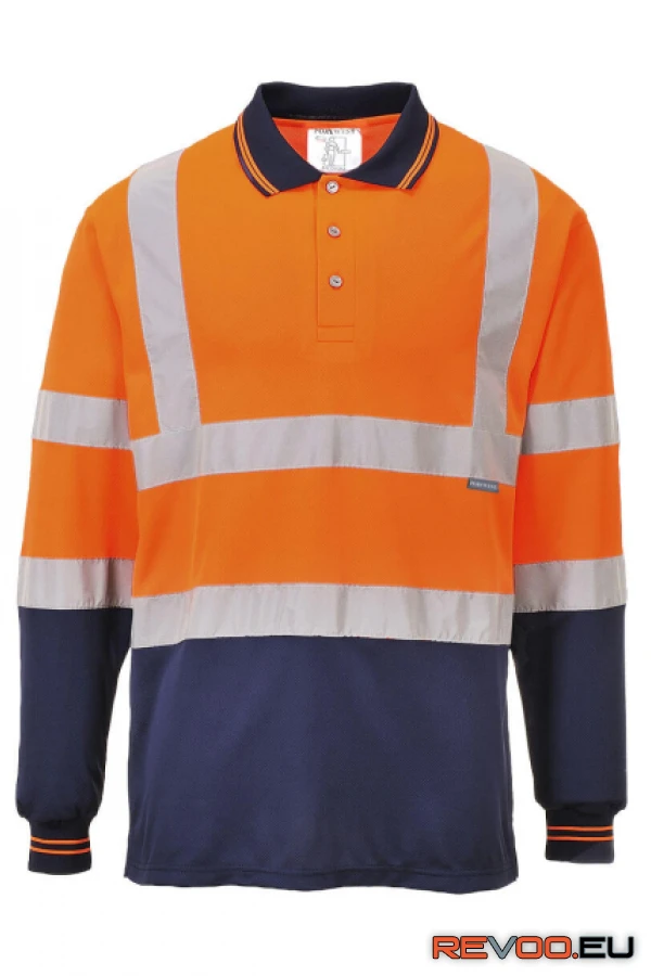 Kéttónusú hosszú ujjú galléros póló   Portwest S279 1.