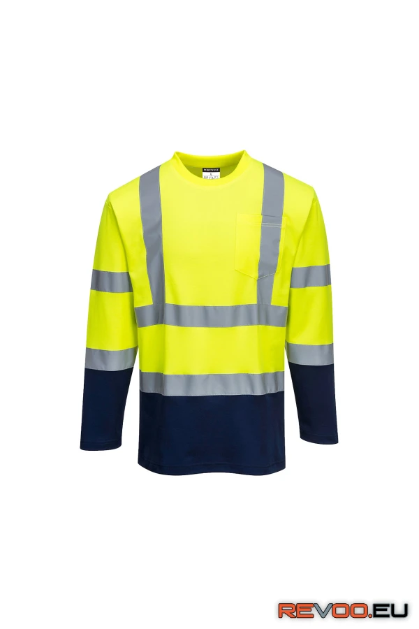 Kéttónusú, hosszú ujjú Cotton Comfort póló   Portwest S280 3.