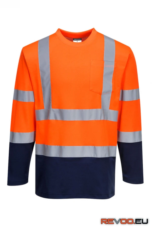 Kéttónusú, hosszú ujjú Cotton Comfort póló   Portwest S280 1.