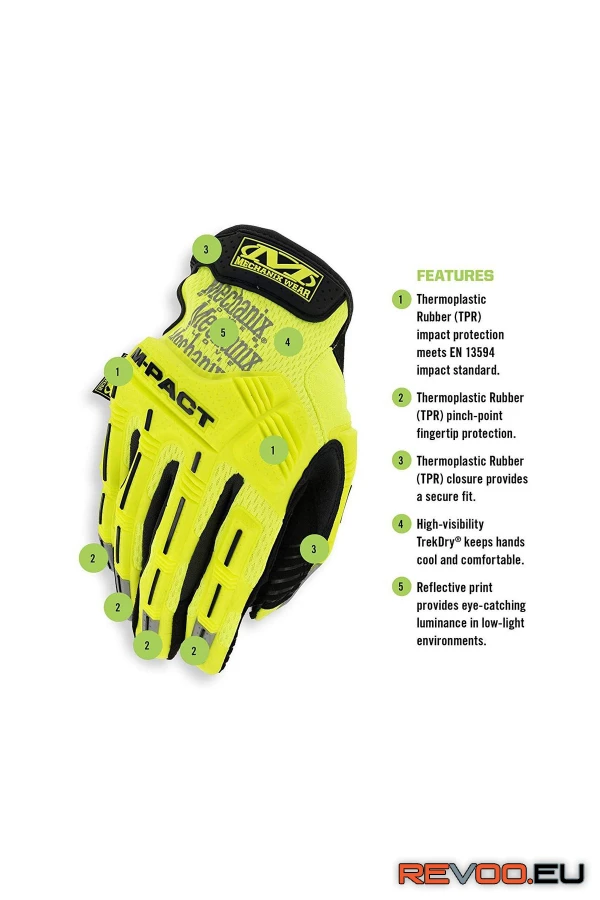 Hi-Vis M-Pact kesztyű sárga SMP-91   Mechanix SAP02242-2246 5.