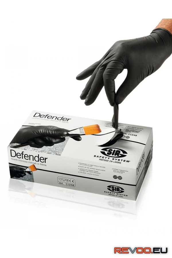 Defender, nitril egyszer használatos kesztyű 100db/doboz   Sir Safety System SSY-MA2111Z9-L 1.