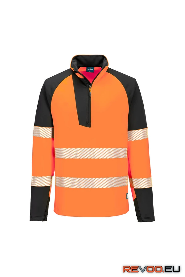 PW3 Hi-Vis negyedcipzáras hosszú ujjú póló Portwest T172 1.
