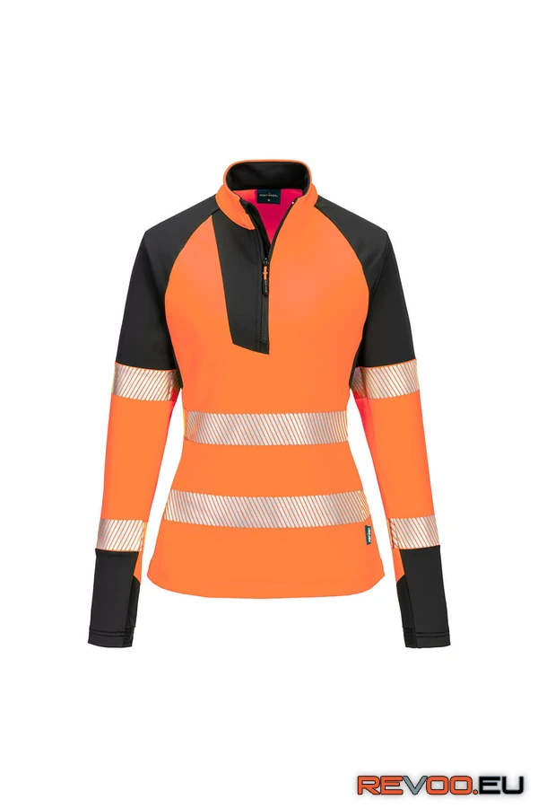 PW3 Hi-Vis negyedcipzáras pulóver női Portwest T173 1.
