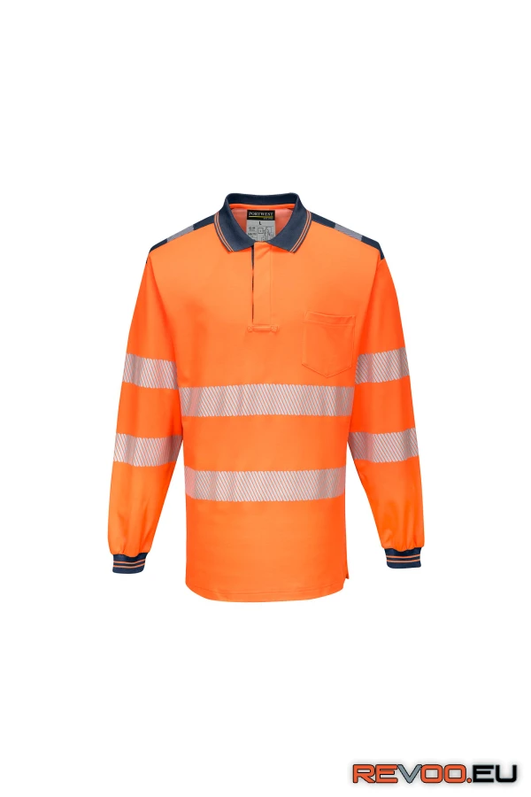 PW3 Hi-Vis hosszú ujjú galléros póló   Portwest T184 3.