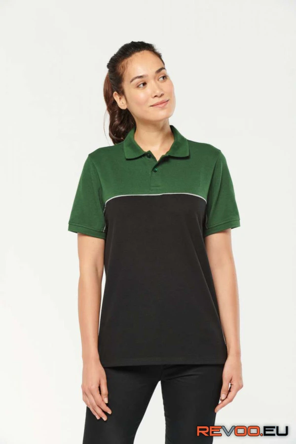 Uniszex környezetbarát kétszínű rövid ujjú galléros póló Designed To Work WK210 5.