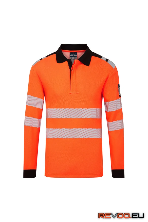 PW3 Modaflame Knit HVO FR antisztatikus és lángálló  hosszú ujjú galléros póló Portwest FR734