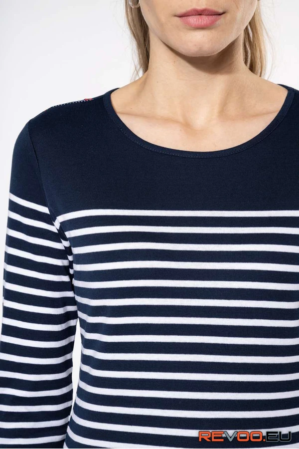 Hosszú ujjú breton csíkos női felső Kariban KA386 7.
