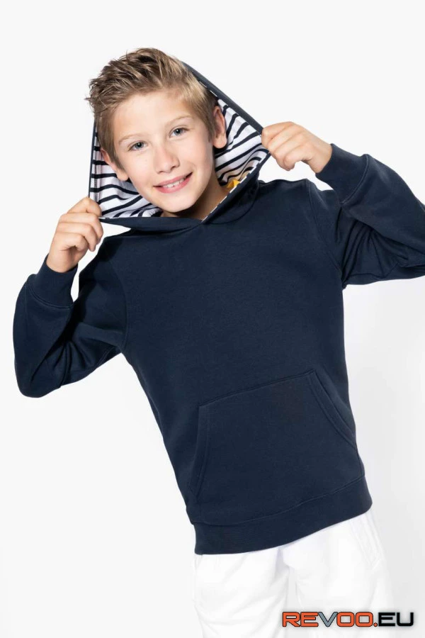 Uniszex kids contrast patterned kapucnis pulóver   Kariban KA4014 2.