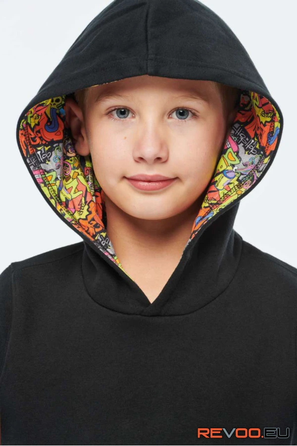 Uniszex kids contrast patterned kapucnis pulóver   Kariban KA4014 6.