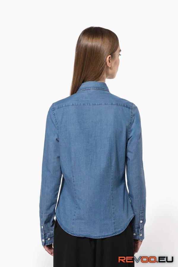 Hosszú ujjú női chambray ing Kariban KA509 7.