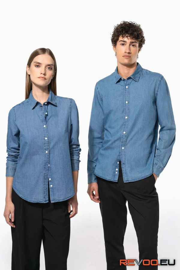 Hosszú ujjú női chambray ing Kariban KA509 8.