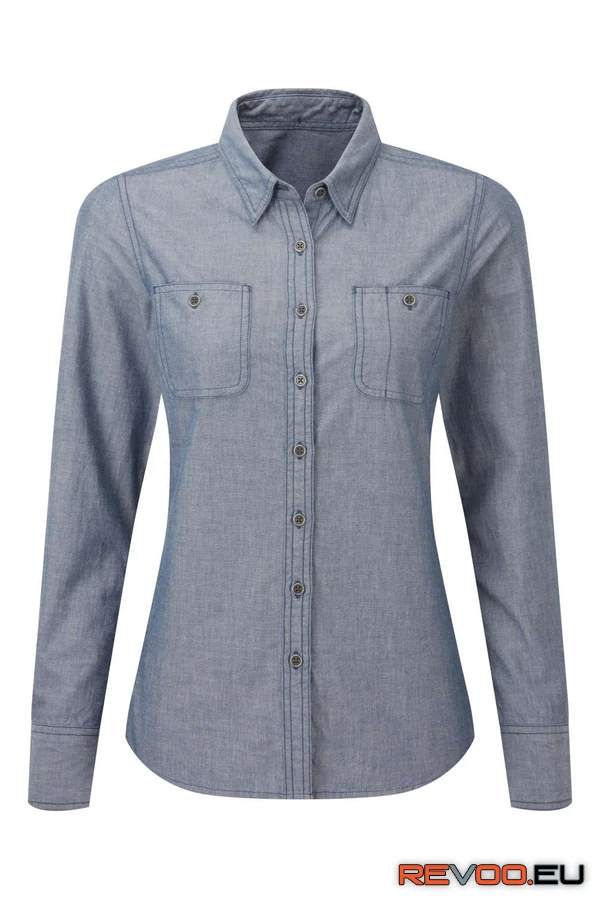 Női bio Chambray fairtrade ing Premier PR347