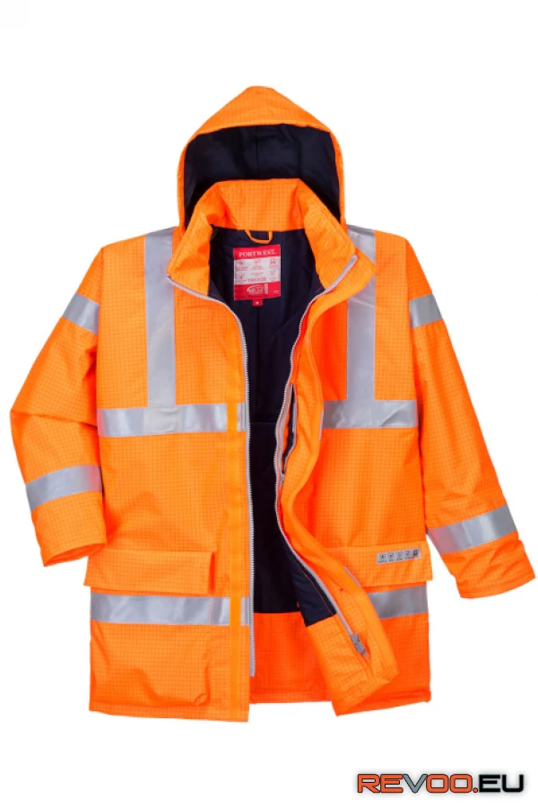 Bizflame Rain Hi-Vis antisztatikus lángálló kabát   Portwest S778 