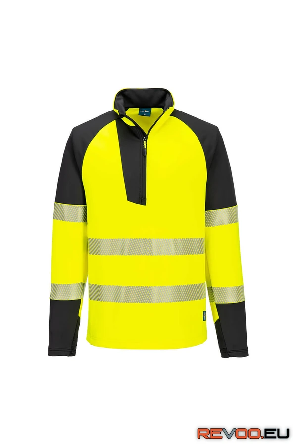 PW3 Hi-Vis negyedcipzáras hosszú ujjú póló Portwest T172 1.